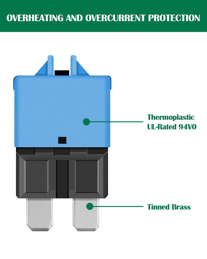 LENKRAD Automotive 15 Amp ATC/ATO Resettable Fuse 15A Manual Reset Standard Blade 15Amp Fuses Manual-Reset Circuit Breaker 15A for Car Truck RV Marine Boat Trolling Motorhome, 5 Pack - Image 5
